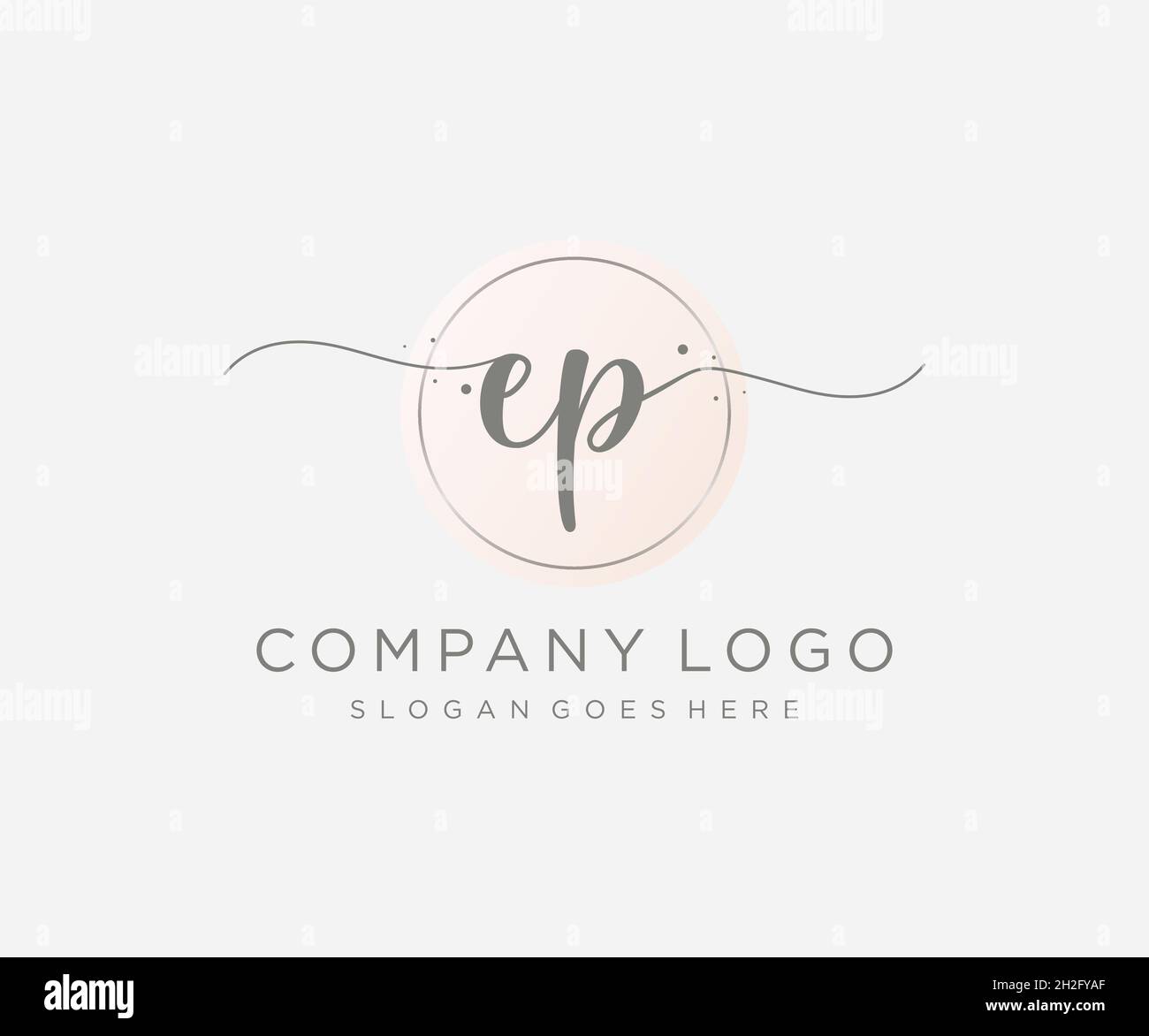 Logo EP féminin.Utilisable pour les logos nature, salon, Spa, cosmétique et Beauté.Elément de modèle de logo Flat Vector. Illustration de Vecteur