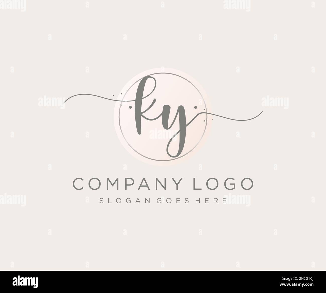 Logo KY féminin.Utilisable pour les logos nature, salon, Spa, cosmétique et Beauté.Elément de modèle de logo Flat Vector. Illustration de Vecteur