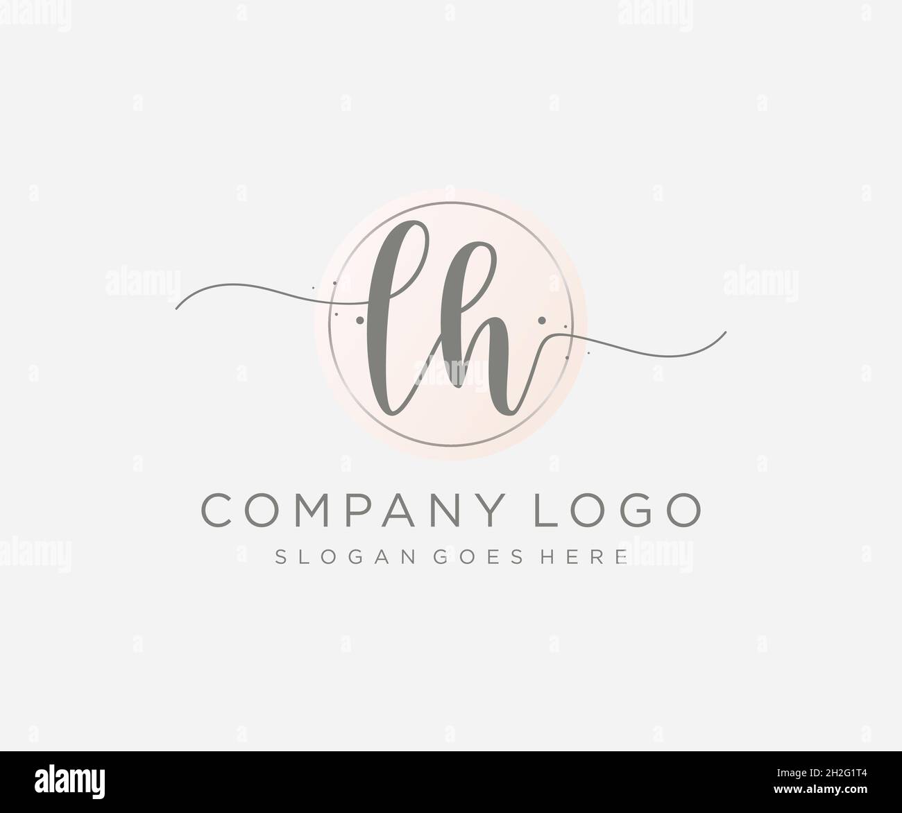 Logo LH féminin.Utilisable pour les logos nature, salon, Spa, cosmétique et Beauté.Elément de modèle de logo Flat Vector. Illustration de Vecteur