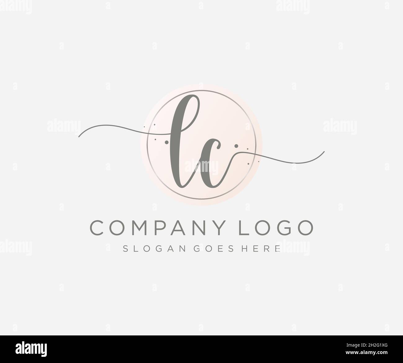 Logo LC féminin.Utilisable pour les logos nature, salon, Spa, cosmétique et Beauté.Elément de modèle de logo Flat Vector. Illustration de Vecteur
