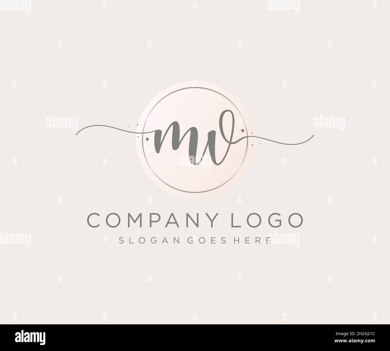 Logo MV féminin.Utilisable pour les logos nature, salon, Spa, cosmétique et Beauté.Elément de modèle de logo Flat Vector. Illustration de Vecteur
