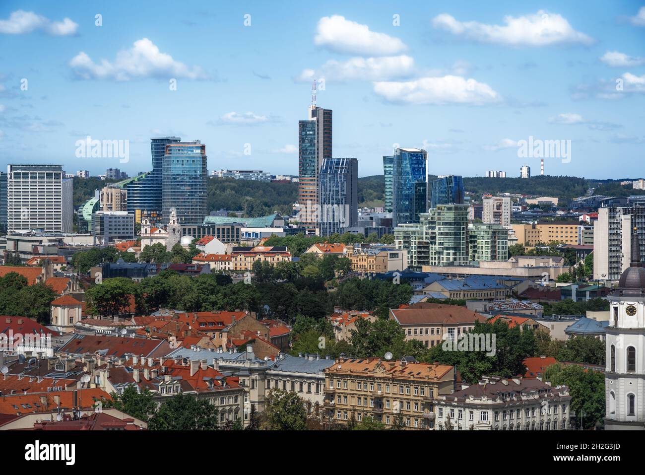 Bâtiments modernes du nouveau centre-ville (sud de Snipiskes) - Vilnius, Lituanie Banque D'Images