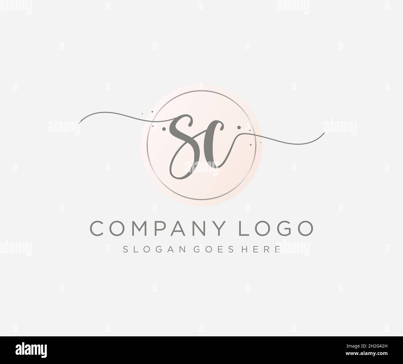 Logo SC féminin.Utilisable pour les logos nature, salon, Spa, cosmétique et Beauté.Elément de modèle de logo Flat Vector. Illustration de Vecteur