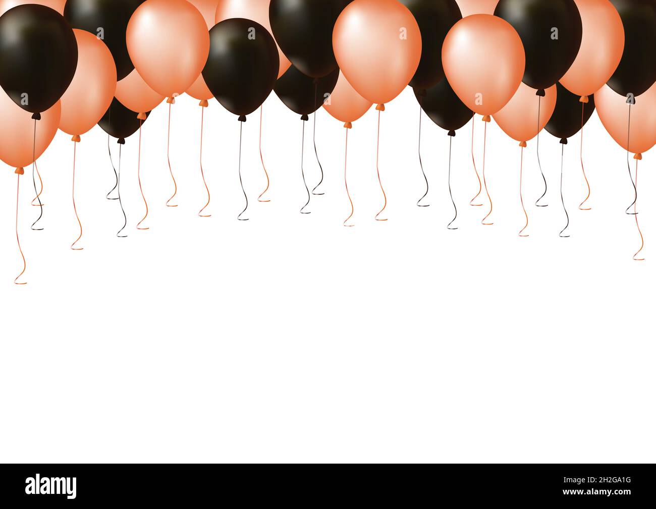 Orange et noir isolé célébrer Halloween en plastique air balloon Banque D'Images