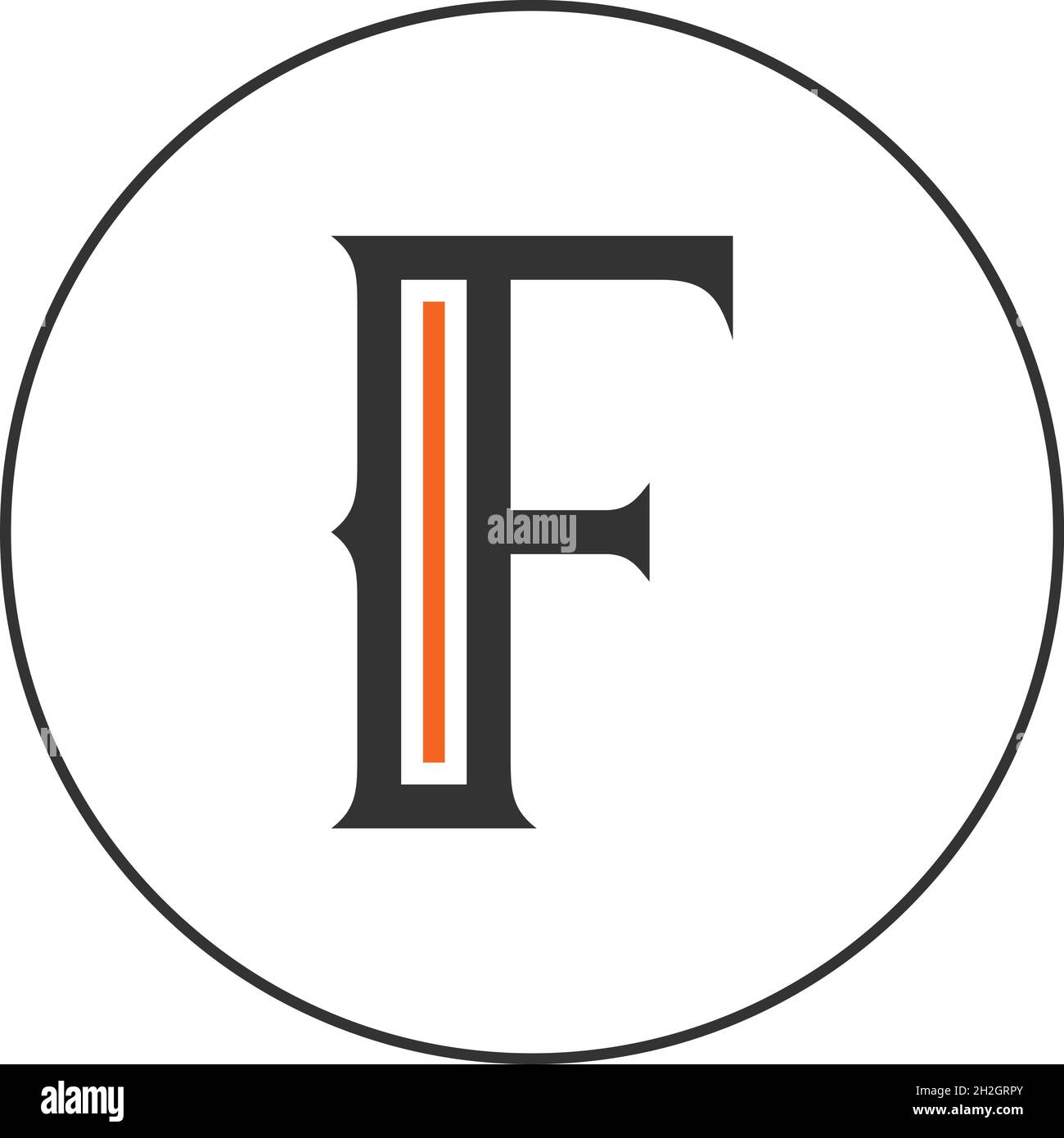 LOGO LETTRE F AVEC EFFET D'ESPACE NÉGATIF POUR L'UTILISATION D'ILLUSTRATIONS Illustration de Vecteur