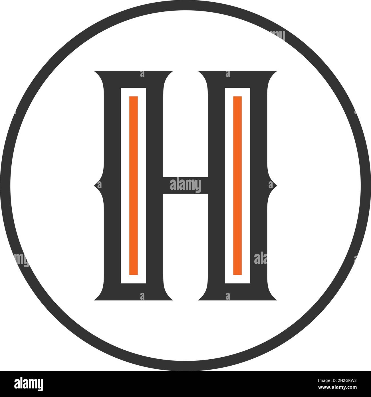 LOGO LETTRE H AVEC EFFET D'ESPACE NÉGATIF POUR UNE UTILISATION SUR ILLUSTRATION Illustration de Vecteur