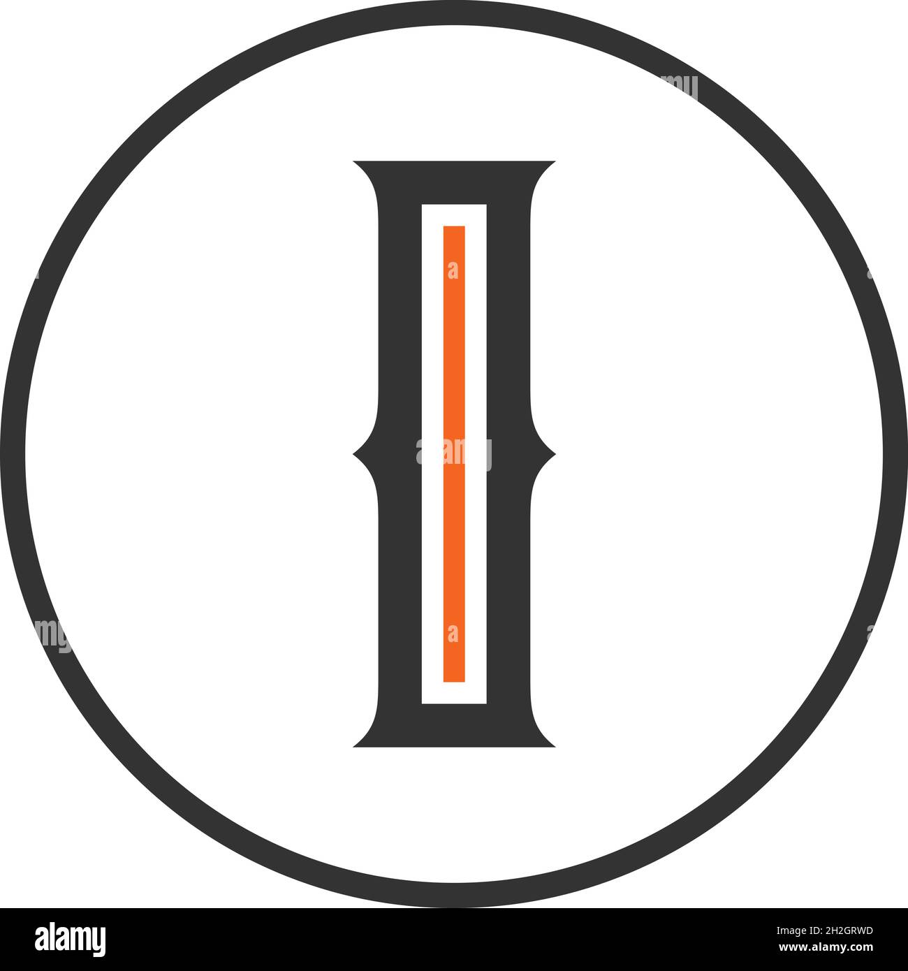 LOGO LETTER I AVEC EFFET D'ESPACE NÉGATIF POUR L'UTILISATION D'ILLUSTRATIONS Illustration de Vecteur