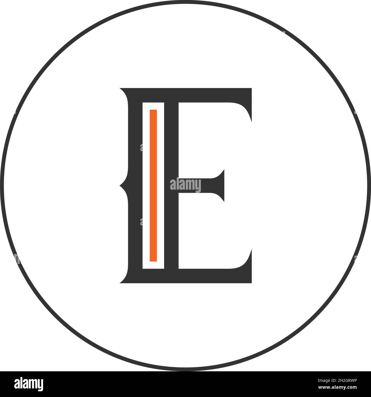LOGO LETTRE E AVEC EFFET D'ESPACE NÉGATIF POUR L'UTILISATION D'ILLUSTRATIONS Illustration de Vecteur