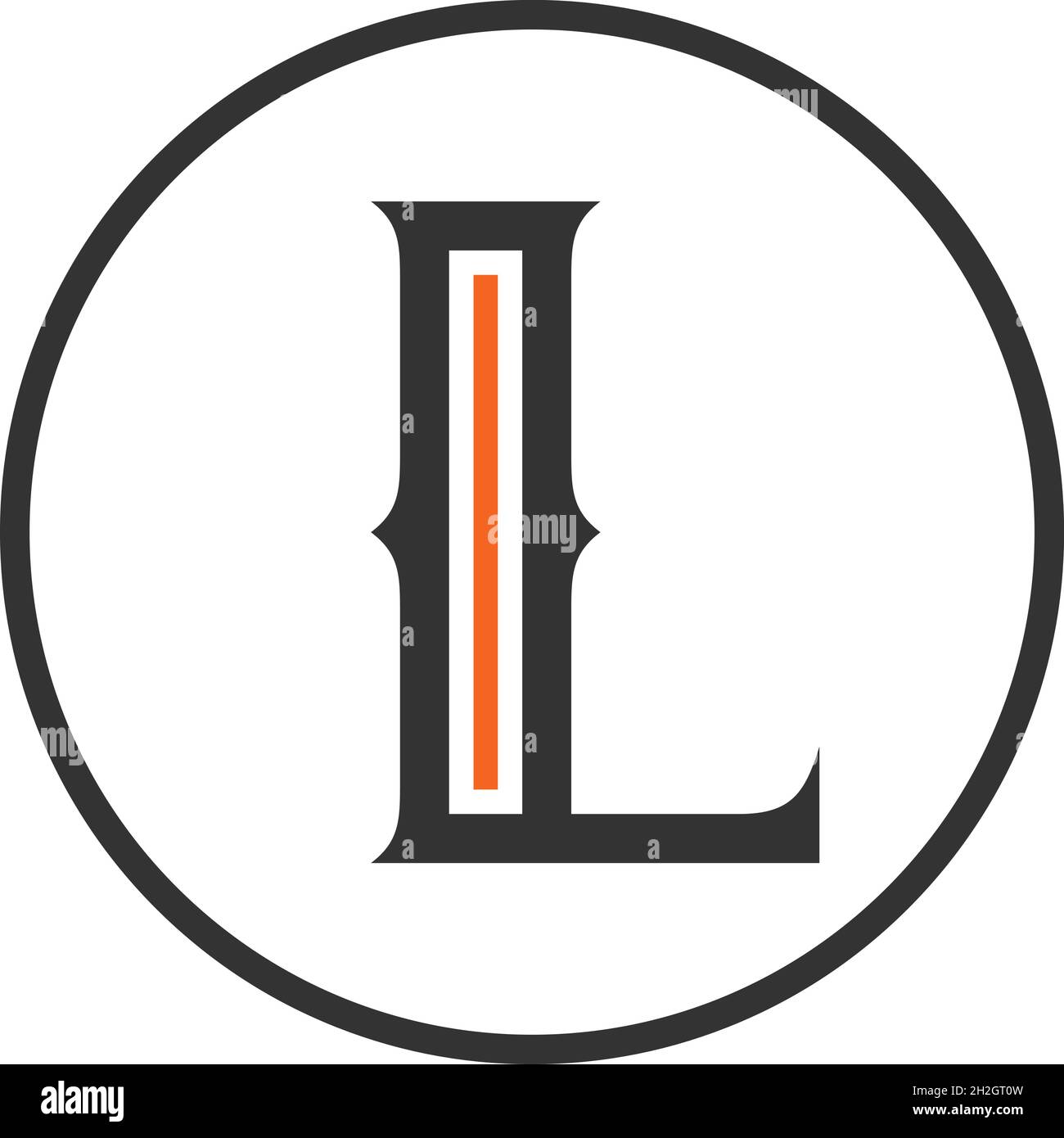 LOGO LETTRE L AVEC EFFET D'ESPACE NÉGATIF POUR UNE UTILISATION SUR ILLUSTRATION Illustration de Vecteur