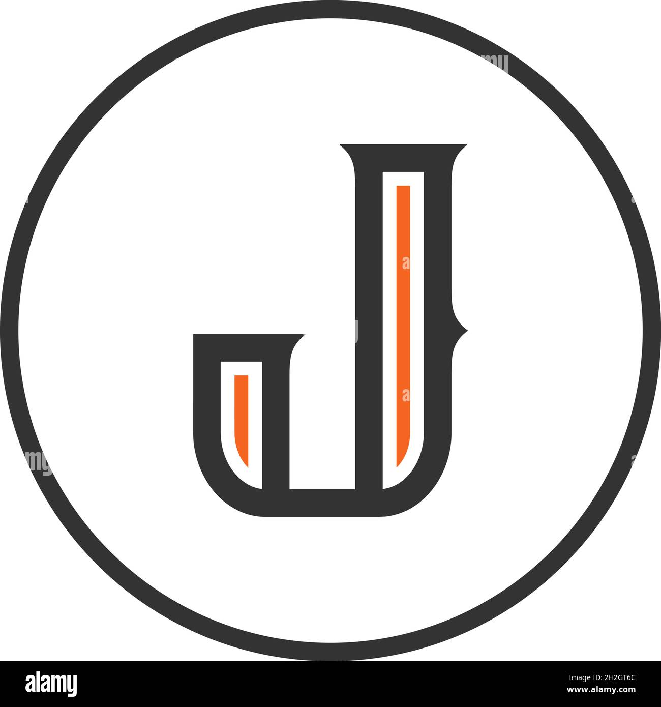 LOGO LETTRE J AVEC EFFET D'ESPACE NÉGATIF POUR L'UTILISATION D'ILLUSTRATIONS Illustration de Vecteur