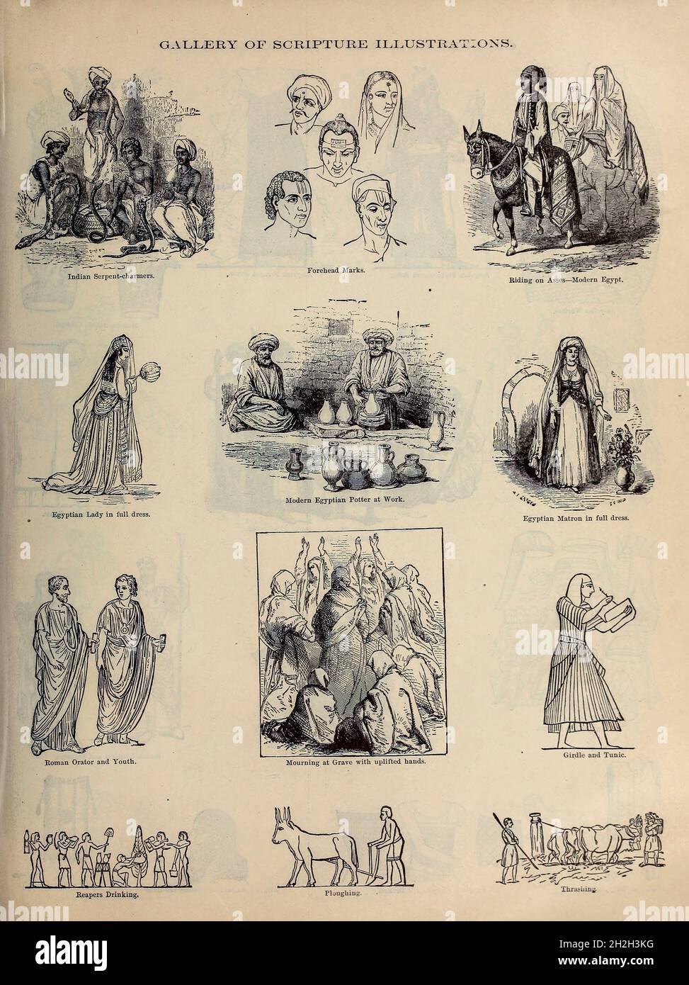 Galerie des Écritures illustrations du style de vie et de la mode bibliques de la ' Bible de la famille doré ' contenant l'ancien et le Nouveau Testament, l'Apocryphe orné de belles gravures pleine page, des illustrations et la Galerie de la Bible de Dore.Publié à Philadelphie par William T. amies en 1883 Banque D'Images