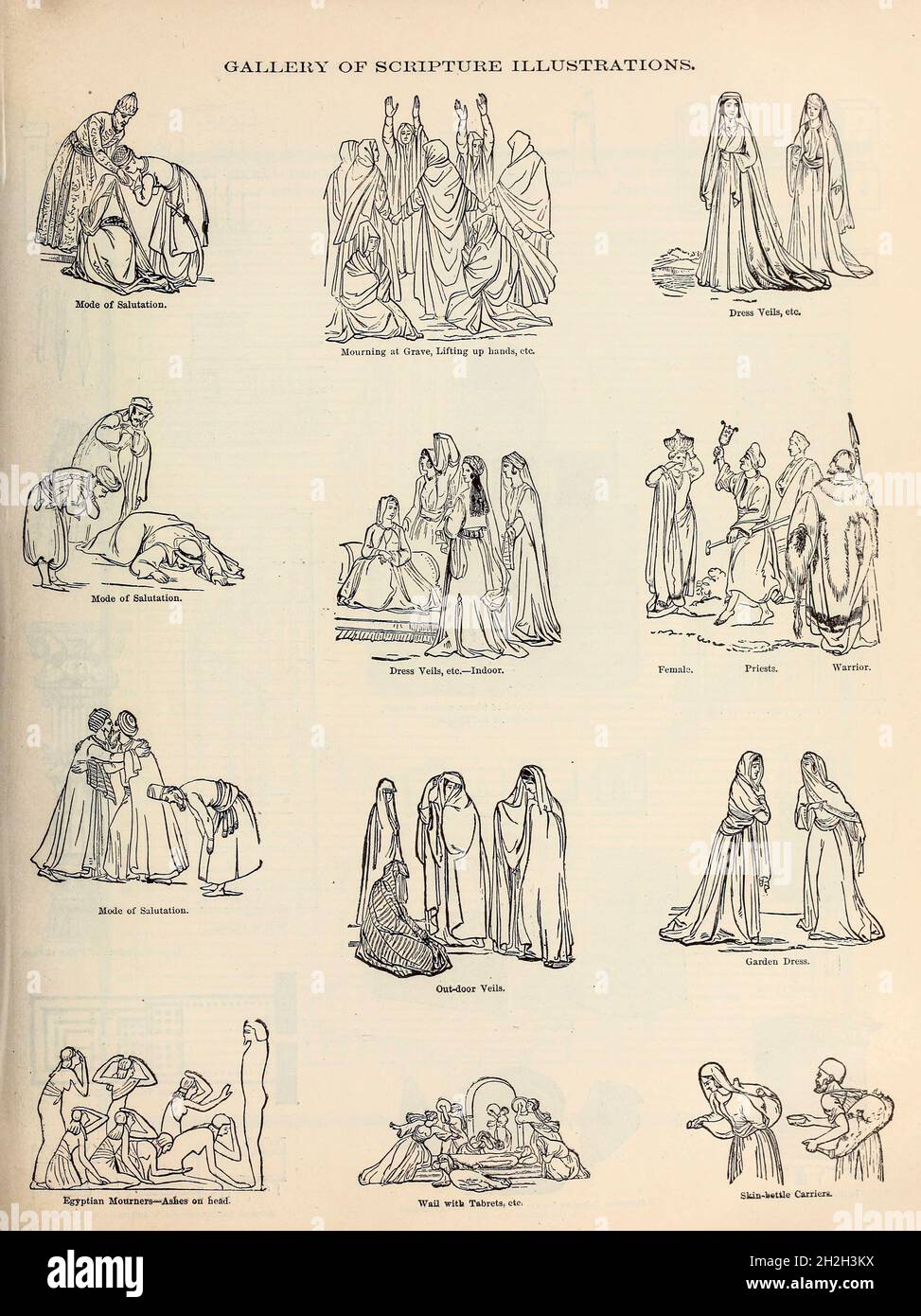 Galerie des Écritures illustrations du style de vie et de la mode bibliques de la ' Bible de la famille doré ' contenant l'ancien et le Nouveau Testament, l'Apocryphe orné de belles gravures pleine page, des illustrations et la Galerie de la Bible de Dore.Publié à Philadelphie par William T. amies en 1883 Banque D'Images