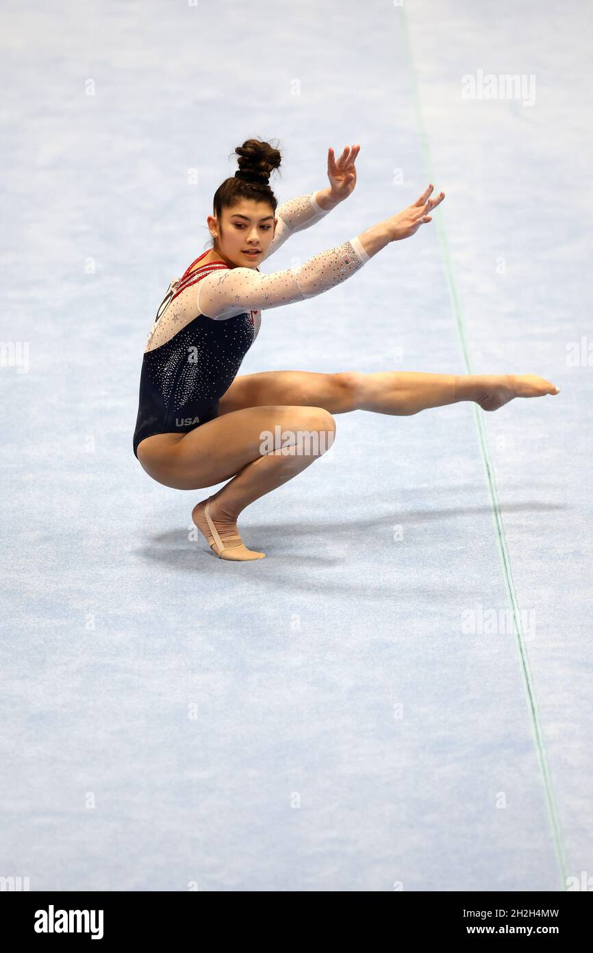 Kitakyushu exercice individuel tout autour de la finale pour femmes au Kitakyushu General Gymnasium, Fukuoka, Japon.21 octobre 2021.Kayla DiCello (Etats-Unis) Gym artistique : FIG Championnat du monde de gymnastique artistique 2021 à Kitakyushu exercice individuel tout autour de la finale des femmes au Kitakyushu Gymnasium général, Fukuoka, Japon .Credit: Koji Aoki/AFLO SPORT/Alay Live News Banque D'Images