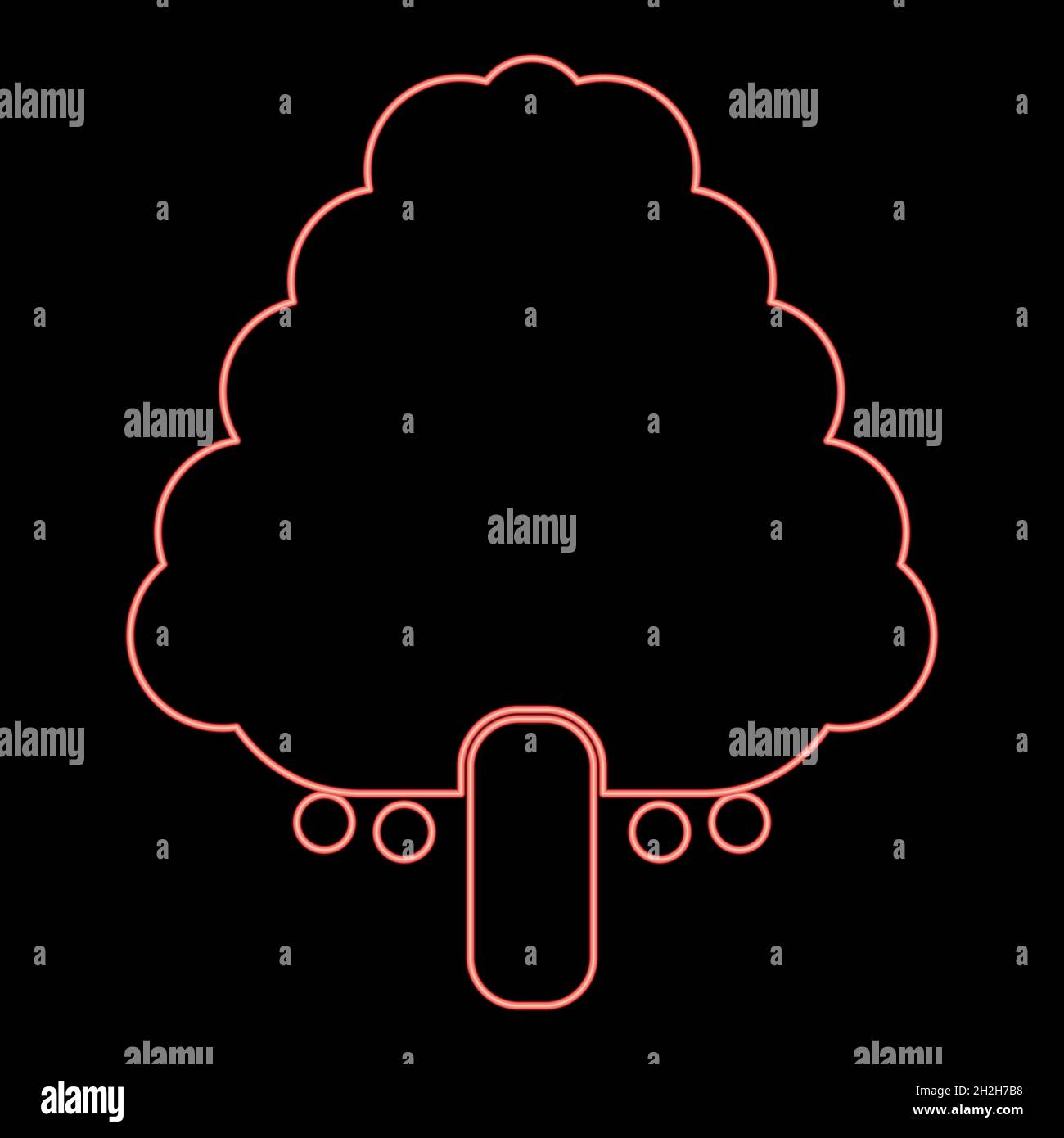 Néons arbre de fruits rouge couleur vecteur illustration plate style lumière image Illustration de Vecteur