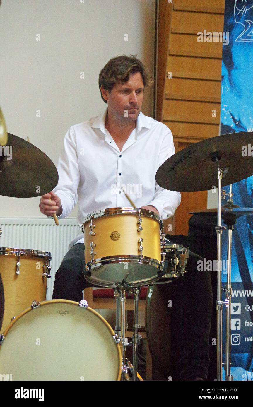 Wesley Gibbens, Darius Brubeck Quartet, collecte de fonds des Archives nationales de jazz, Loughton Methodist Church, Essex, 18 septembre 2021. Banque D'Images