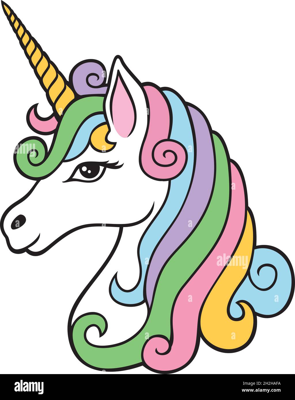 Illustration vectorielle de l'icône de la tête UNICORN Illustration de Vecteur