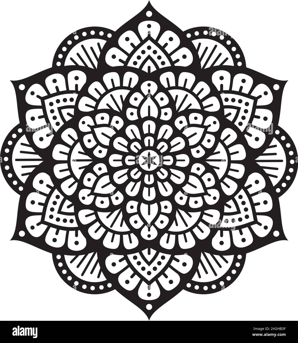 Illustration vectorielle de l'icône du symbole Mandala (style Boho) Illustration de Vecteur