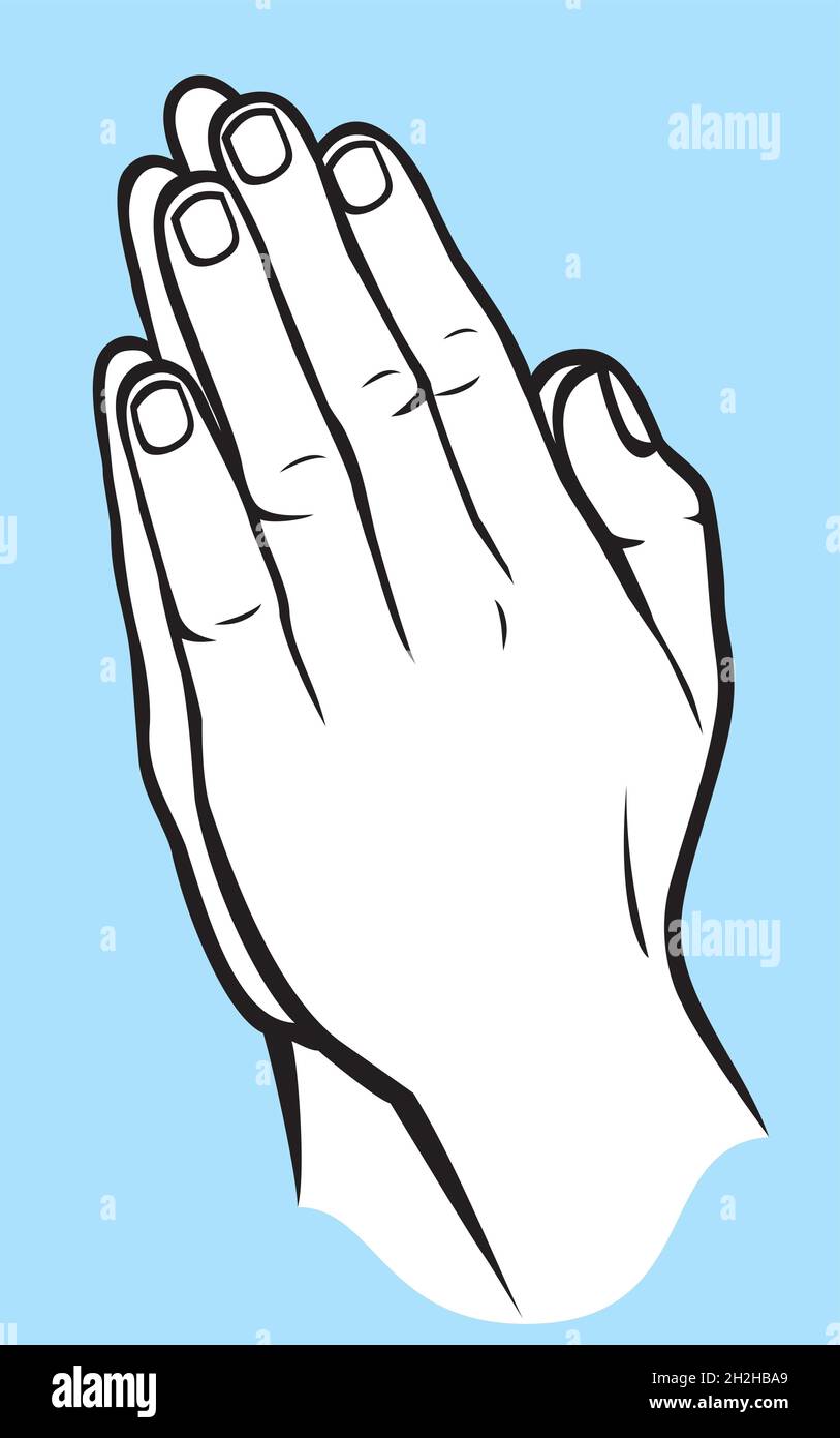 Illustration vectorielle des mains pliées dans la prière Illustration de Vecteur
