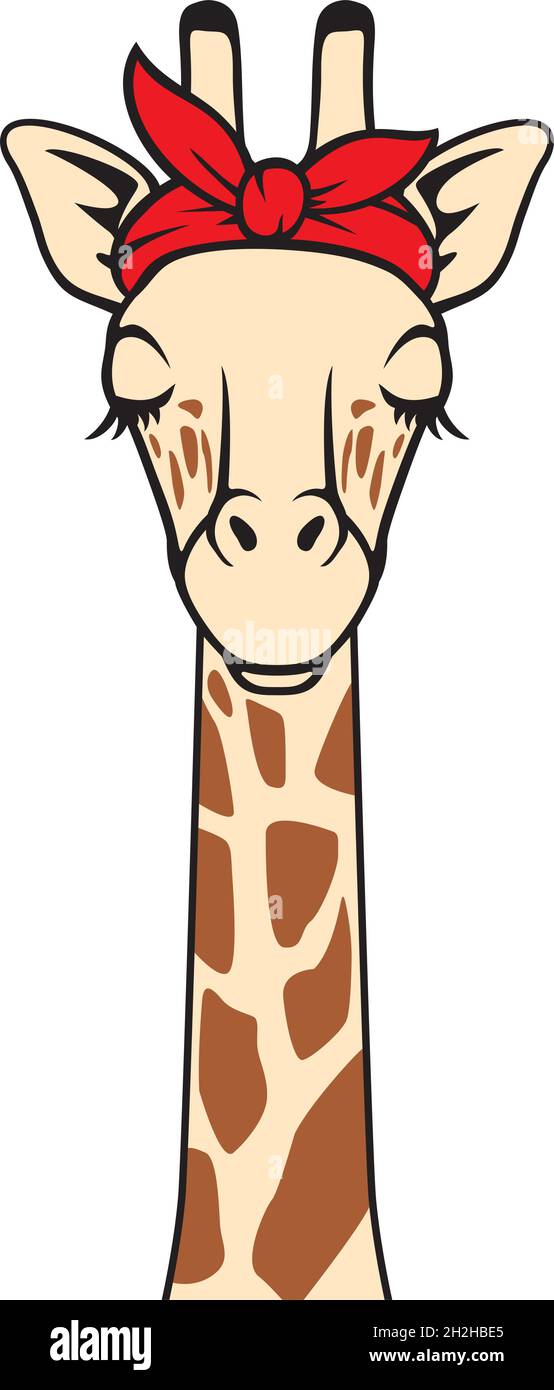 Girafe avec illustration du vecteur de couleur du bandana Illustration de Vecteur