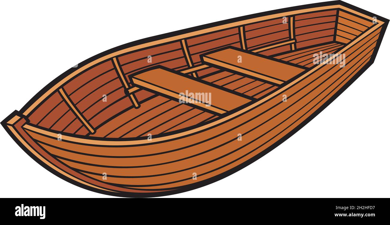 Illustration du vecteur bateau en bois Illustration de Vecteur
