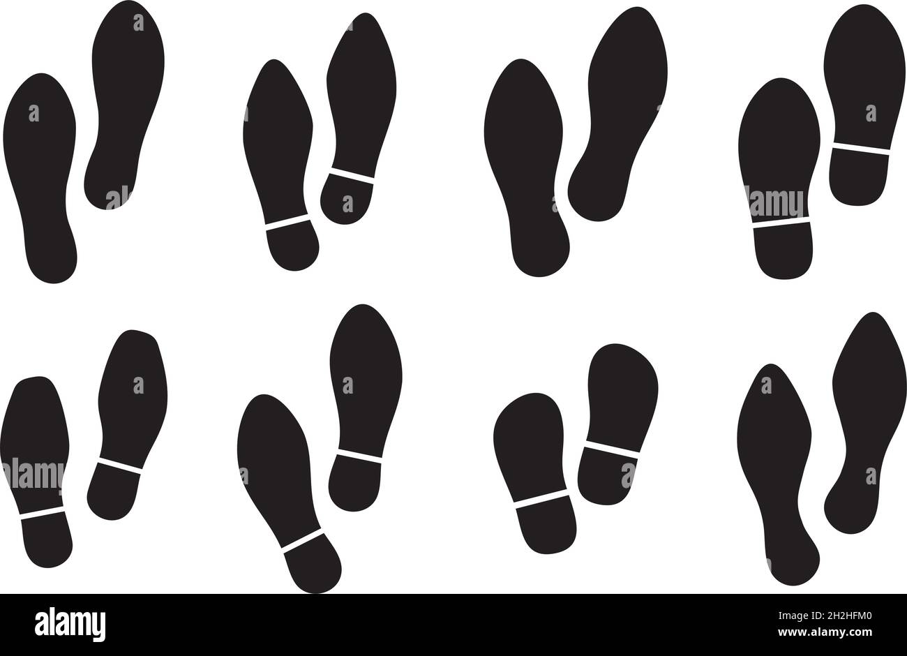 La collection d'une empreinte semelles chaussures illustration vectorielle Illustration de Vecteur
