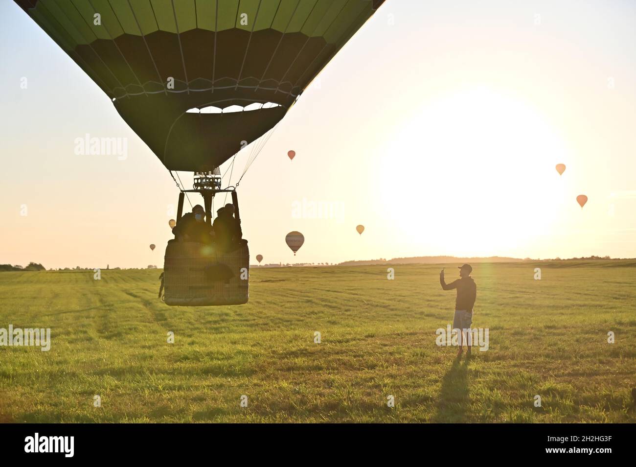 Hageville (nord-est de la France) : « ballons d'air mondial », rassemblement international de ballons d'air chaud à la base aérienne de Chambley Bussieres Banque D'Images