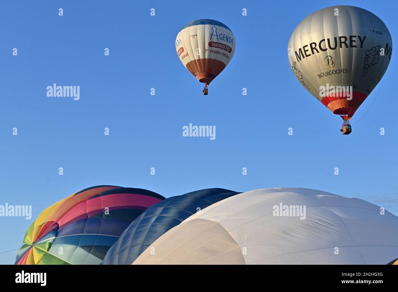 Hageville (nord-est de la France) : ÒMondial Air BallonsÓ, rassemblement international de ballons à air chaud à la base aérienne de Chambley Bussieres Banque D'Images