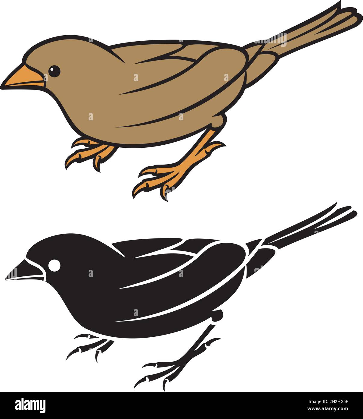 Sparrow - illustration du vecteur de petit oiseau Illustration de Vecteur