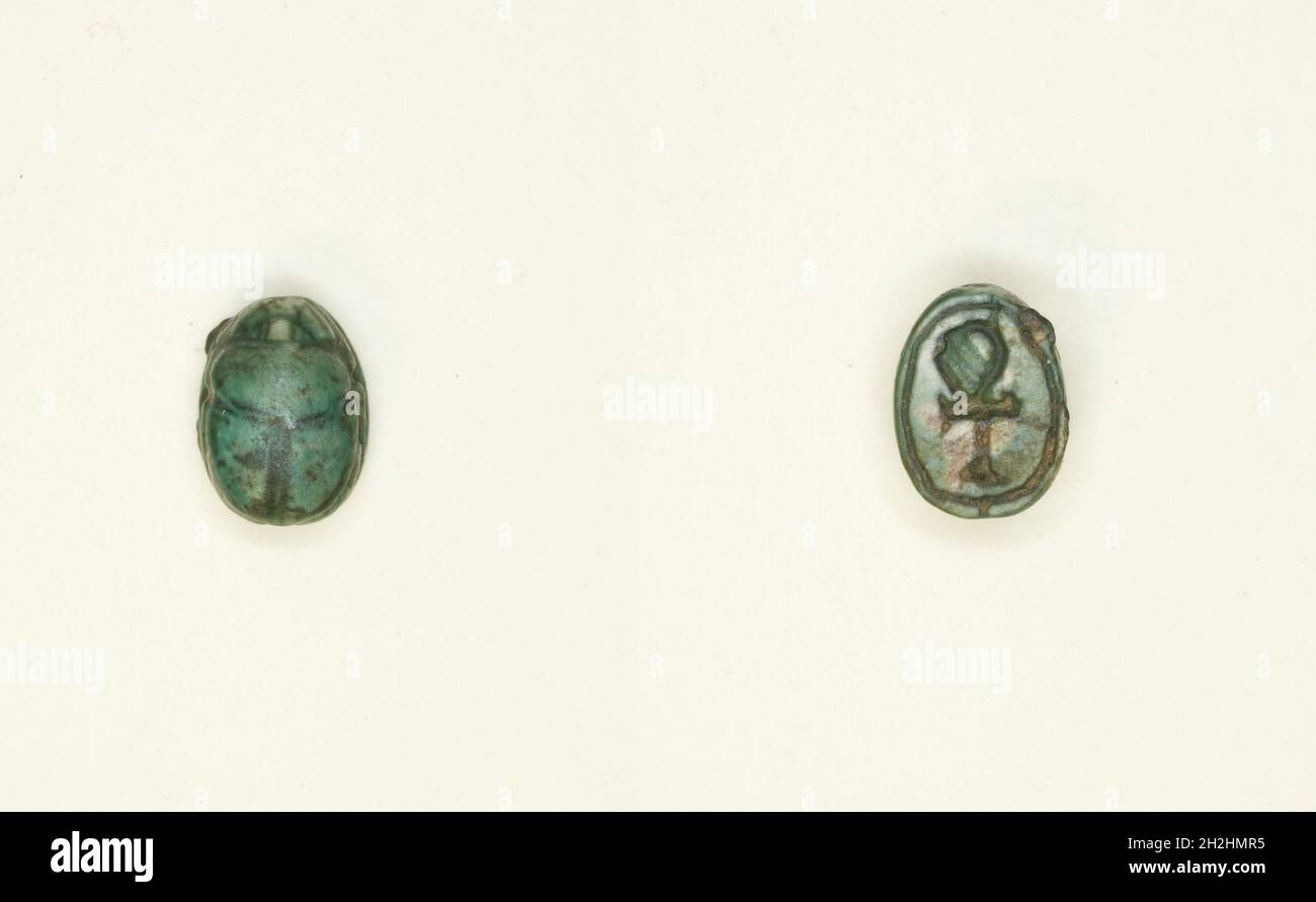 Scarab: Hiéroglyphe (Ankh Sign), Egypte, Nouveau Royaume, Dynasties 18-20 (environ 1550-1069 BCE). Banque D'Images