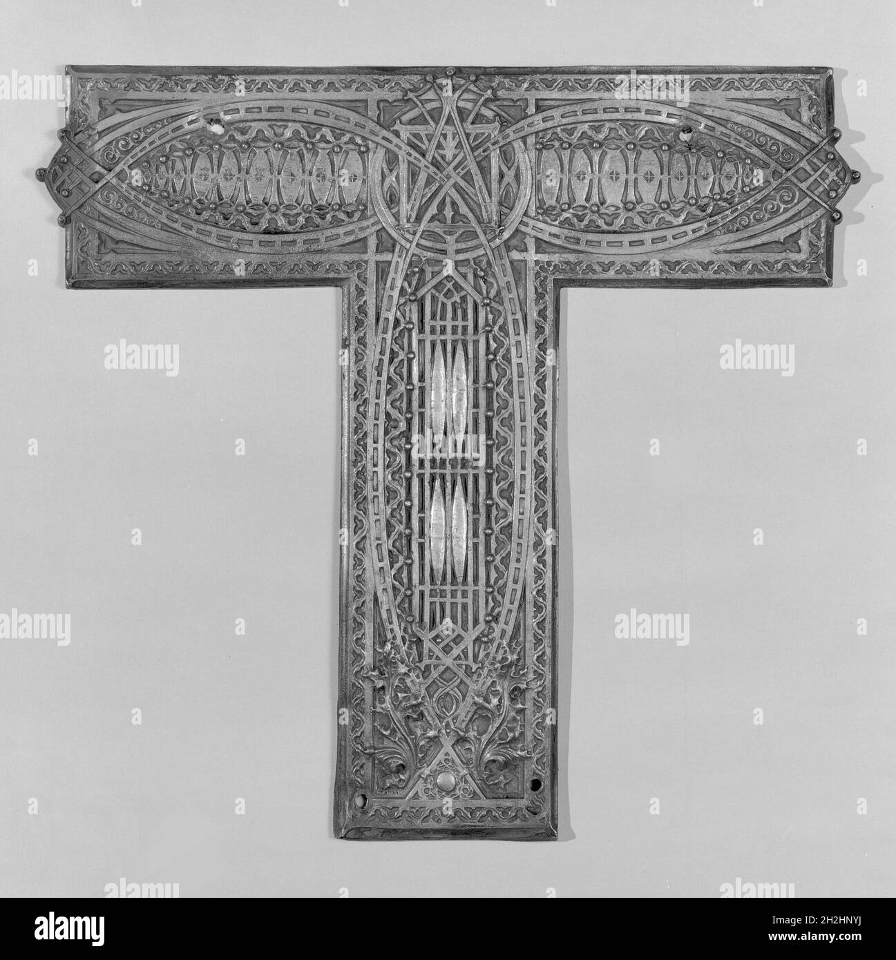 Chicago stock Exchange Building: Premier étage Elevator Enclosure grille T-plate, 1893/94. Banque D'Images