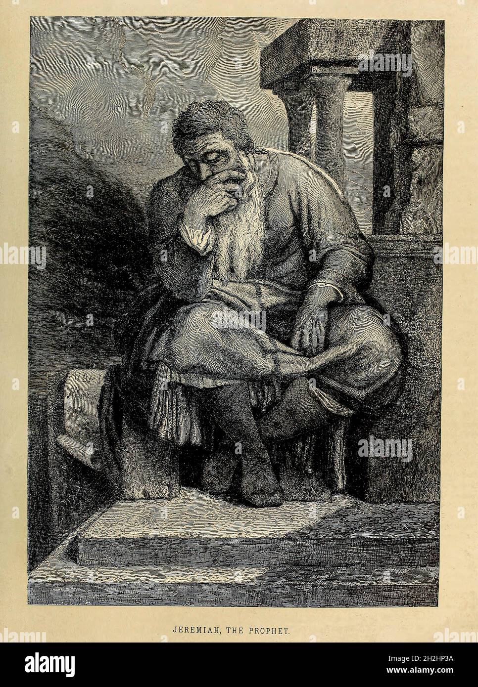 Jeremiah le Prophète de la ' la Bible de la famille doré ' contenant l'ancien et le Nouveau Testament, l'Apocryphe orné de belles gravures pleine page, des illustrations et la Galerie de la Bible de Dore.Publié à Philadelphie par William T. amies en 1883 Banque D'Images