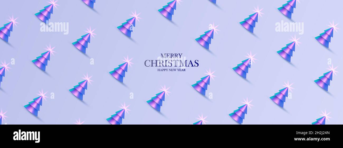 Bannière élégante abstraite avec arbres de Noël et place pour le texte.Bonne Année.Vecteur Illustration de Vecteur