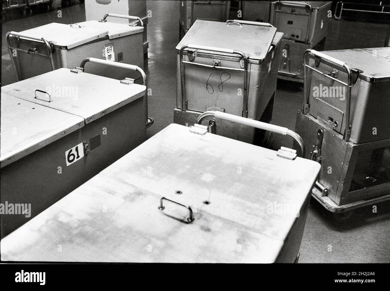 Chariots alimentaires à l'hôpital psychiatrique Beckomberga sjukhus Banque D'Images