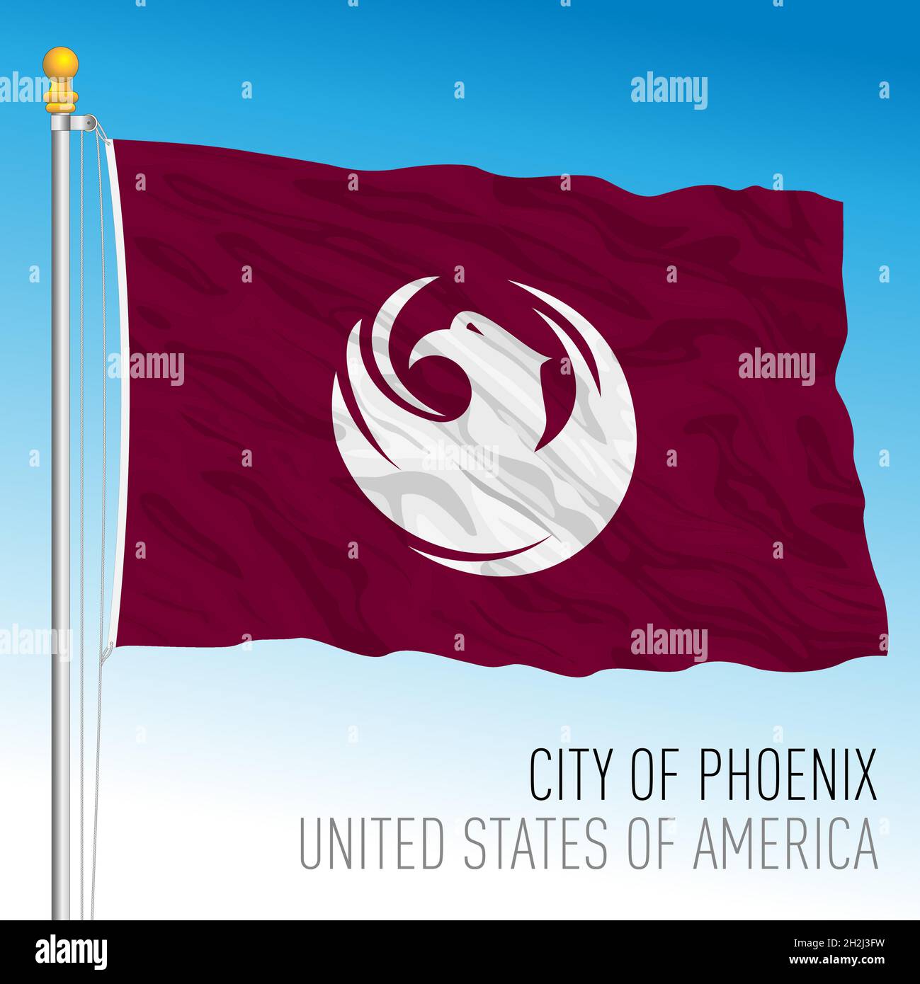 Ville de Phoenix drapeau, Arizona, États-Unis, illustration vectorielle Illustration de Vecteur