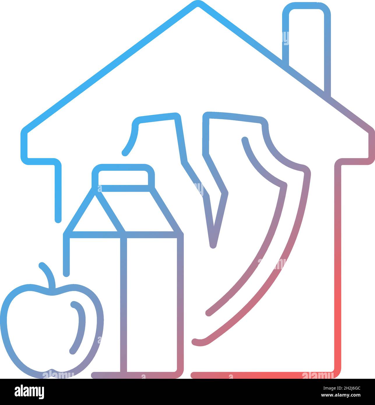 Icône de vecteur linéaire de gradient d'insécurité alimentaire Illustration de Vecteur