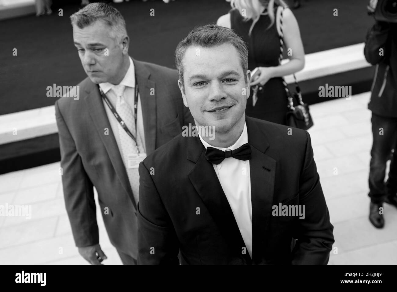 L'acteur Matt Damon arrive au tapis rouge du film « Downsizing » au 74e Festival du film de Venise, en Italie, le 30 août 2017.(MVS) Banque D'Images