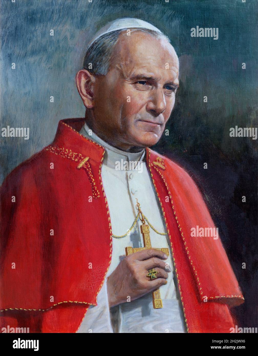 ROME, ITALIE - 28 AOÛT 2021 : le portrait du pape Saint-Jean-Paul II dans l'église Chiesa dei Santi Vincenzo e Anastasio a Trevi par Guido Greganti. Banque D'Images ROME, ITALIE - 28 AOÛT 2021 : le portrait du pape Saint-Jean-Paul II dans l'église Chiesa dei Santi Vincenzo e Anastasio a Trevi par Guido Greganti. Banque D'Images