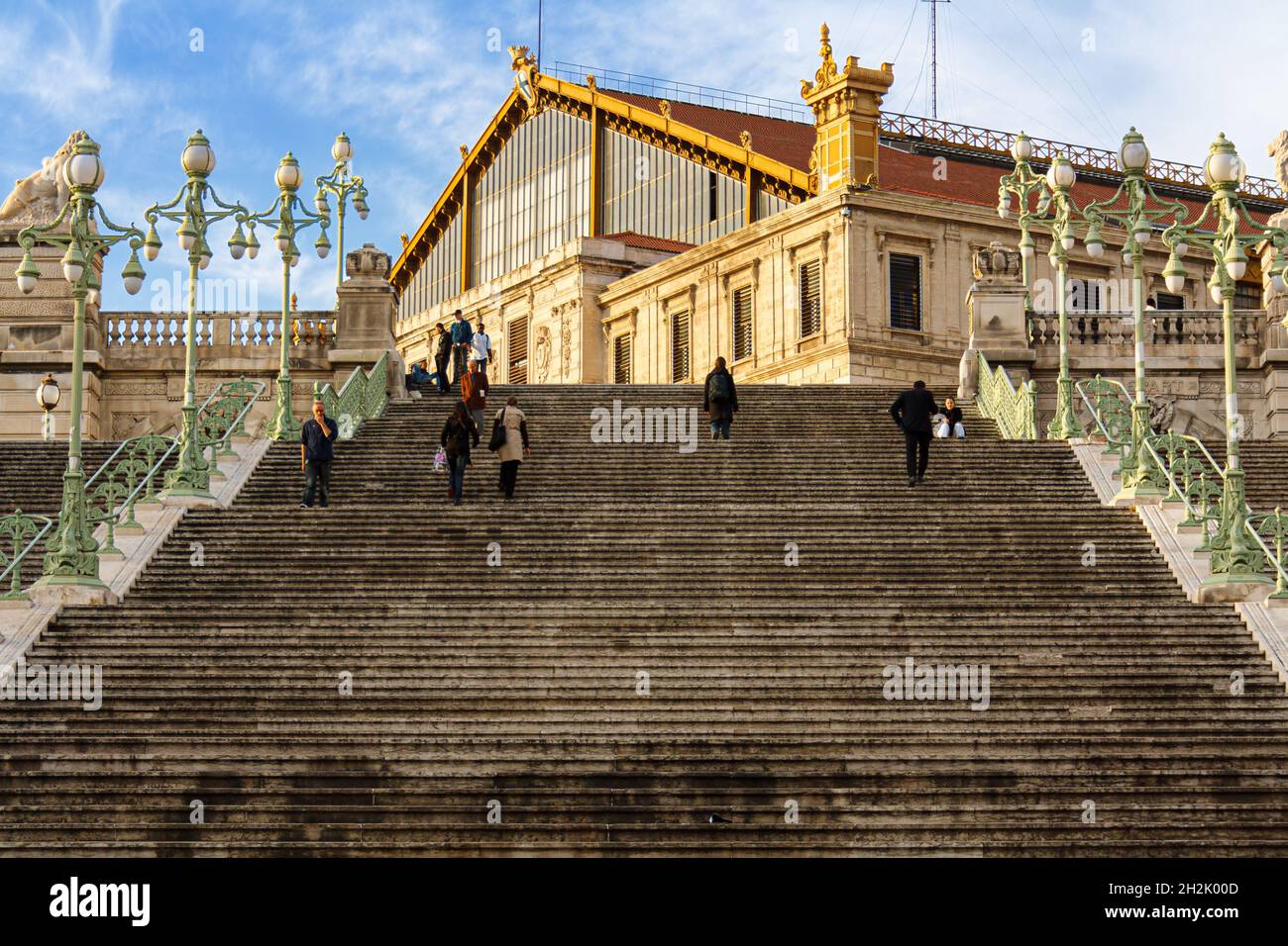 Marseille, France ; 30 mars 2011 : escalier de la gare Saint Charles. Banque D'Images