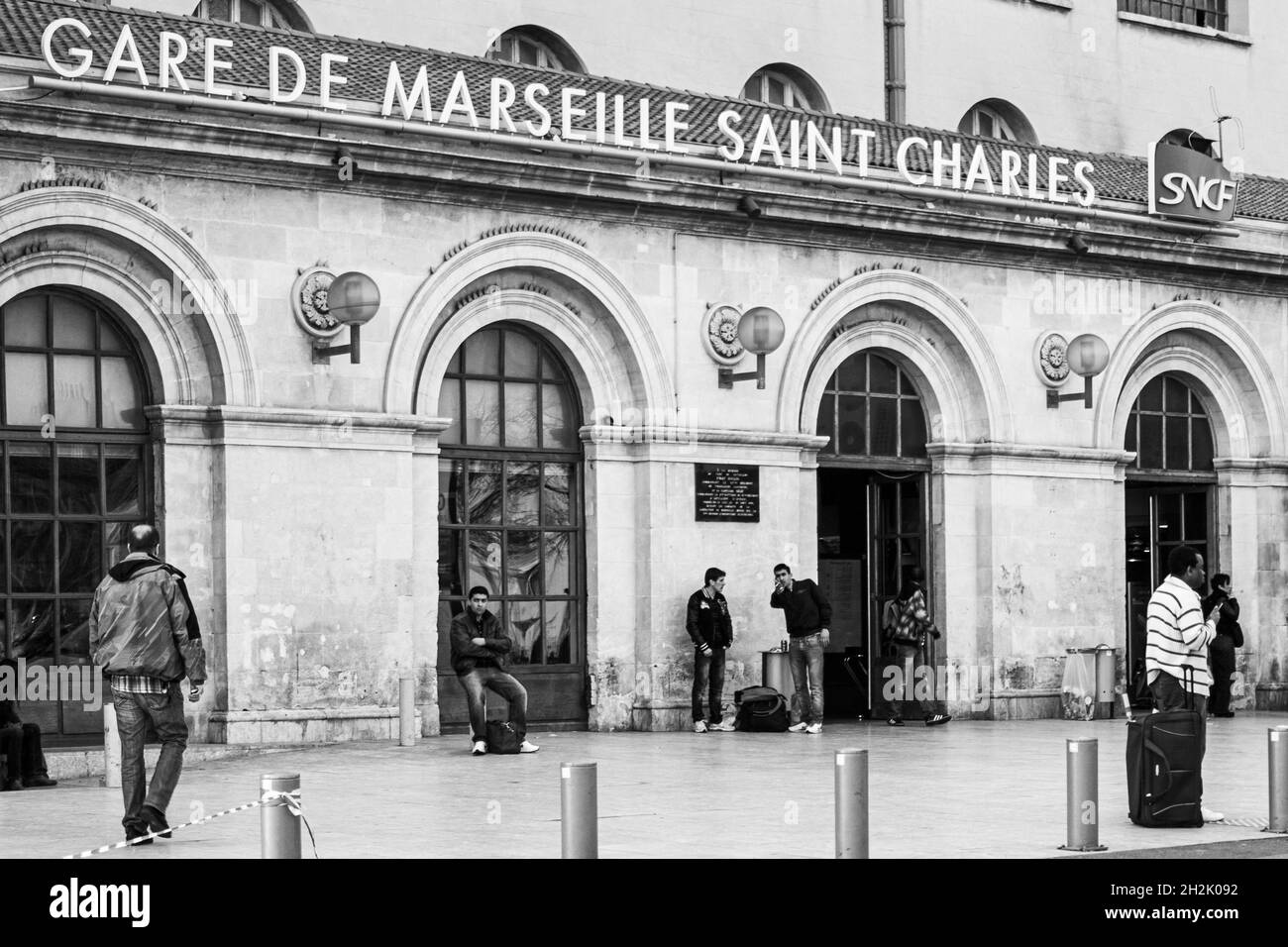 Marseille, France ; 30 mars 2011 : entrée principale de la gare Saint Charles. Banque D'Images