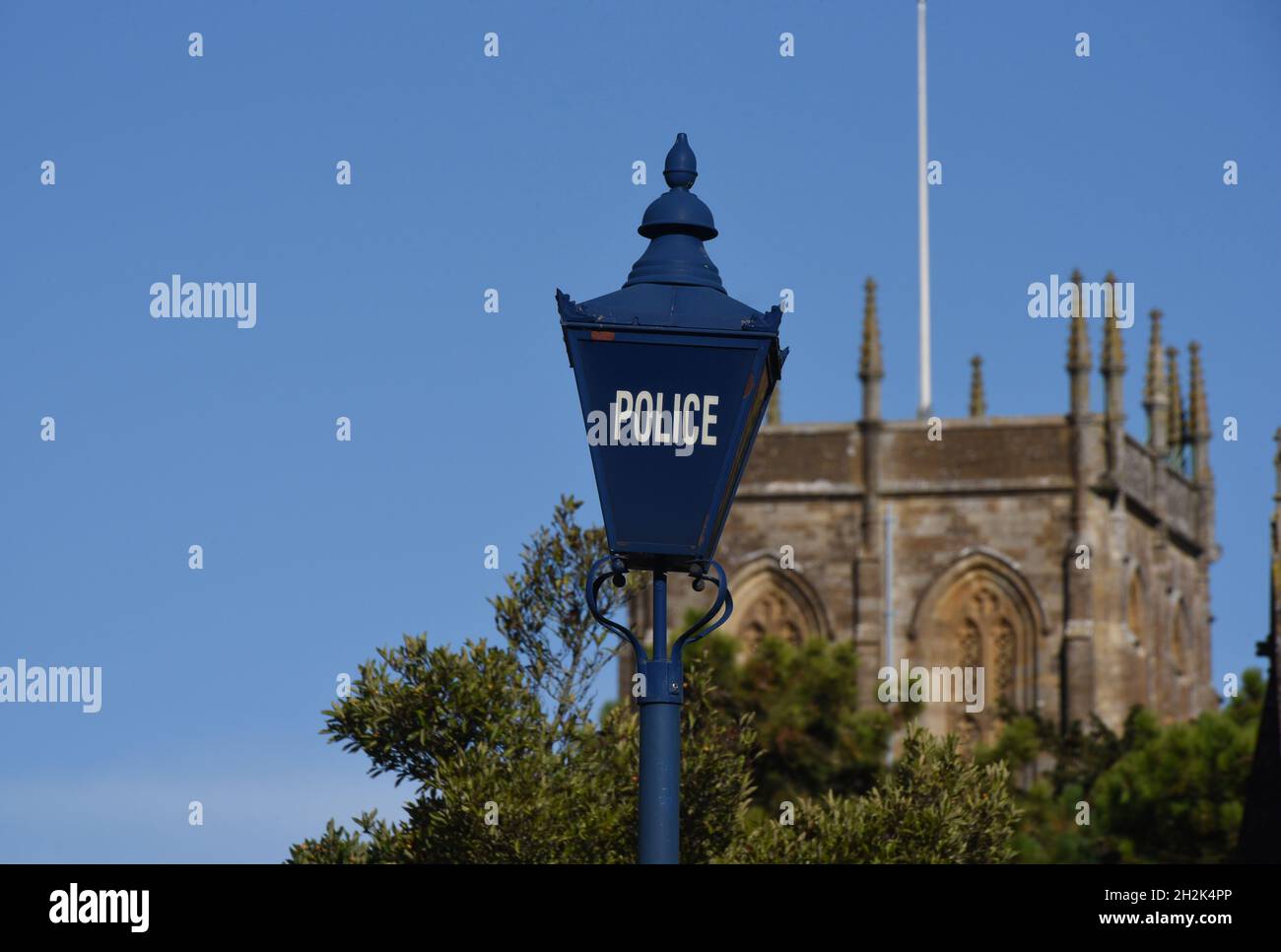 Vue sur la magnifique ville de Sherborne à Dorset, le jour d'automne Banque D'Images