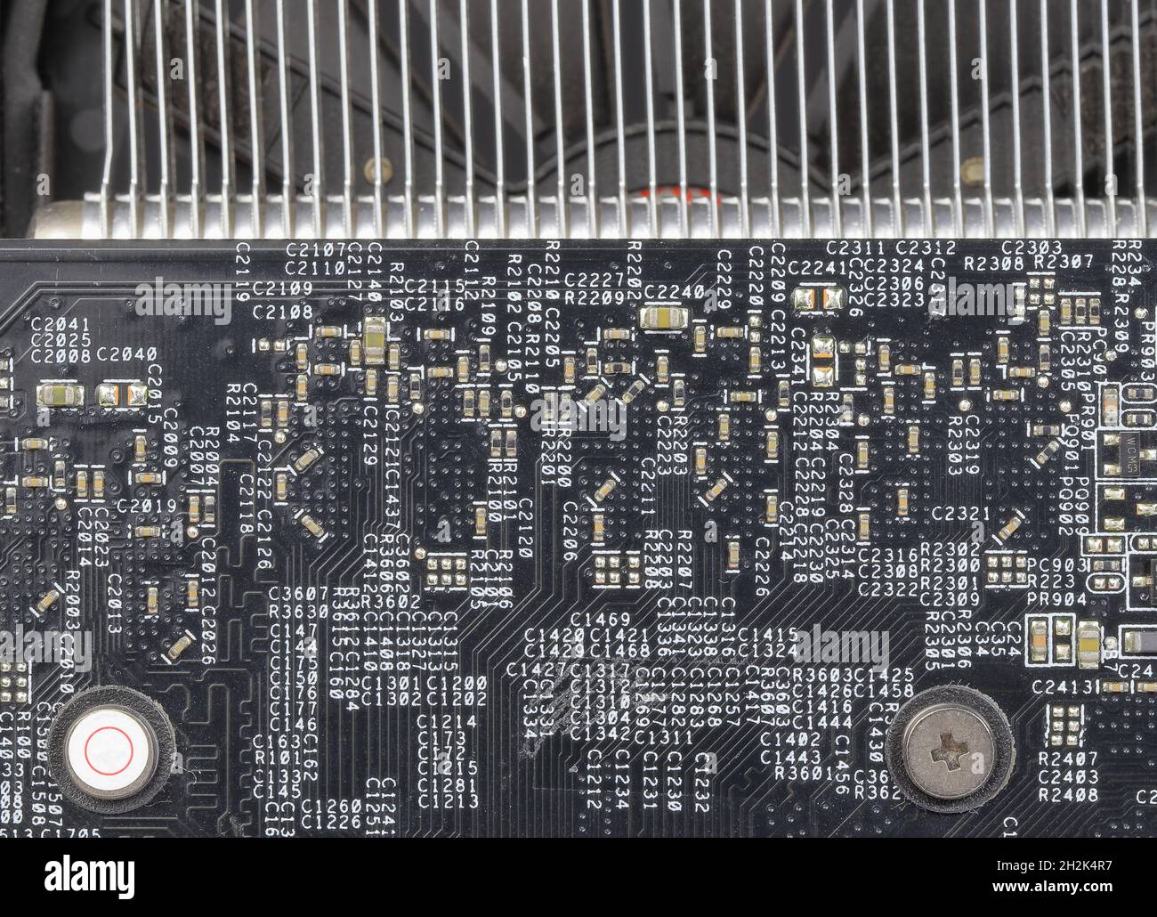 Gros plan sur la carte graphique vidéo professionnelle, carte graphique vidéo hautes performances pour poste de travail. Banque D'Images