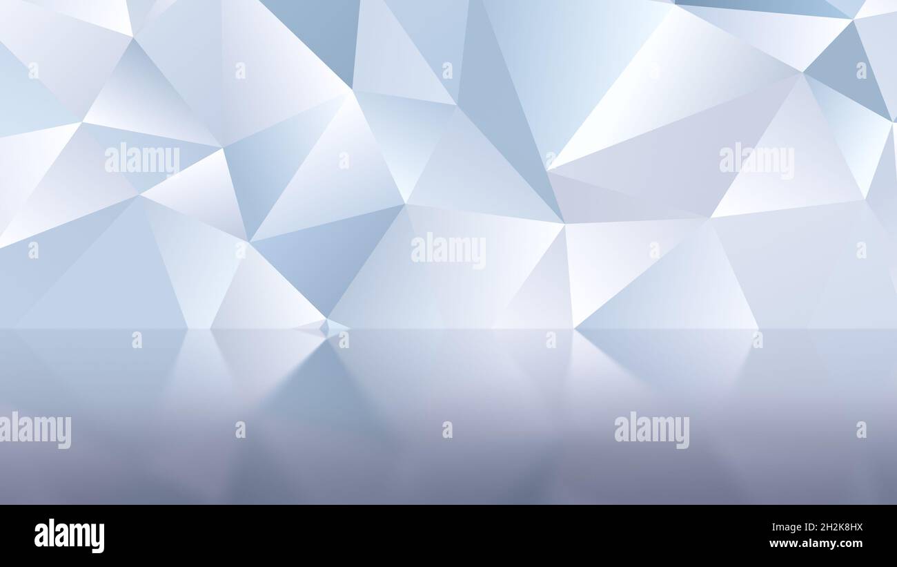 Fond de motif vectoriel polygonal gris avec réflexion.Arrière-plan en dégradé de style poly bas triangulaire abstrait 3D en résolution 4K.Teinte métallique. Banque D'Images