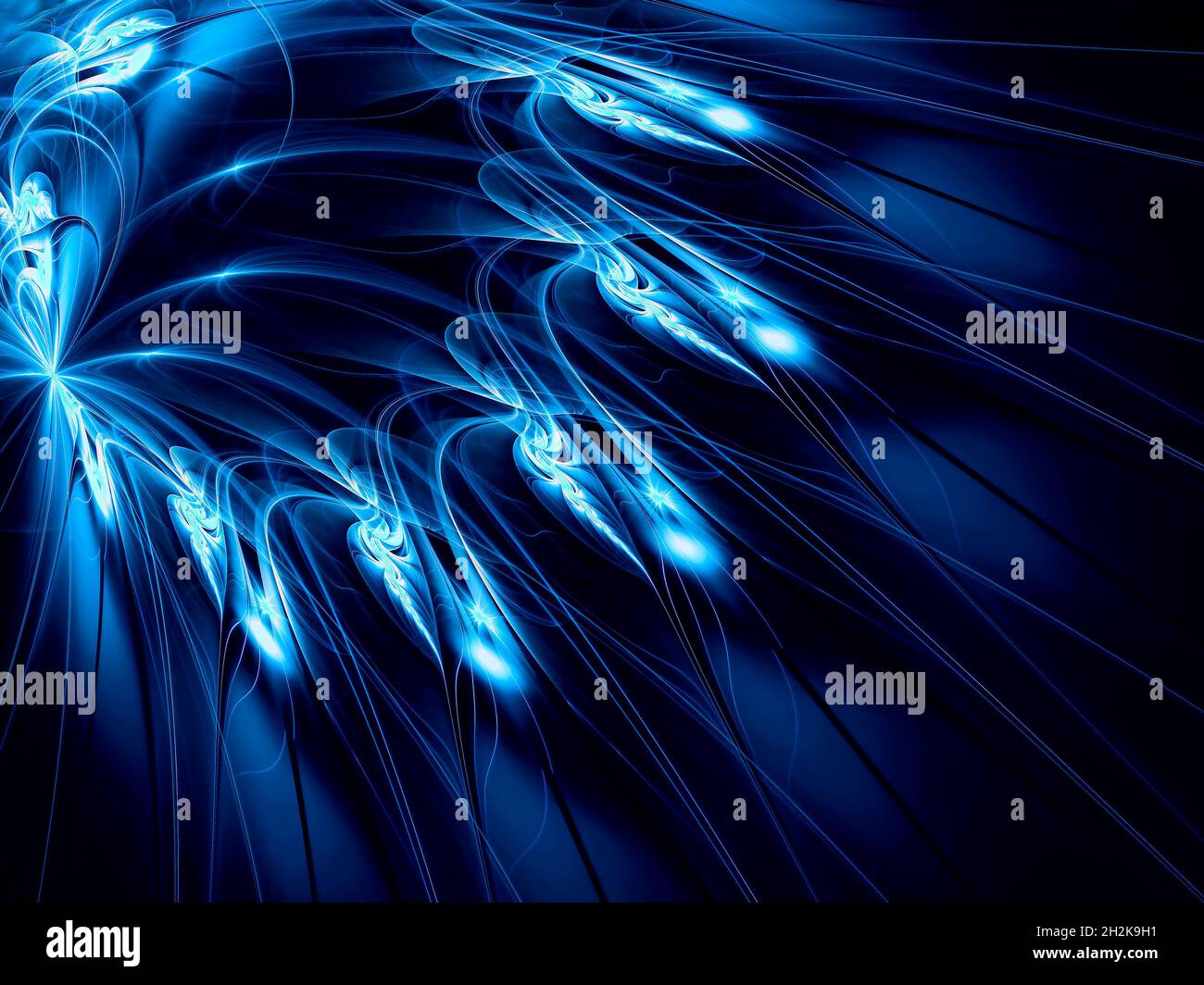 Fleur lumineuse dans l'obscurité - illustration abstraite fractale Banque D'Images