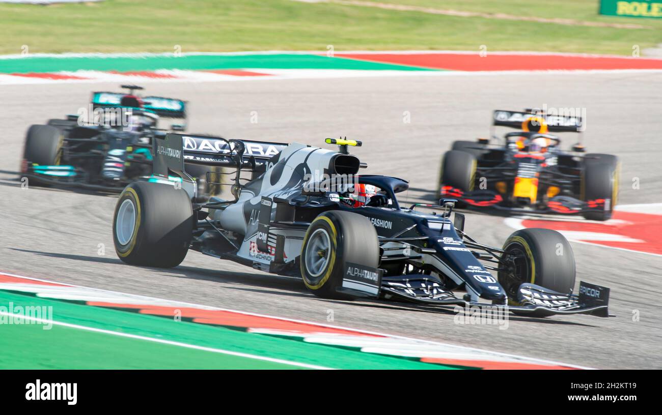 Austin, Texas, États-Unis.22 octobre 2021.Pilote F1 #10 PIERRE GASLY Scuderia Alpha Tauri Honda à son tour 13 pendant la deuxième séance d'entraînement.(Credit image: © Hoss Mcbain/ZUMA Press Wire) Credit: ZUMA Press, Inc./Alamy Live News Banque D'Images