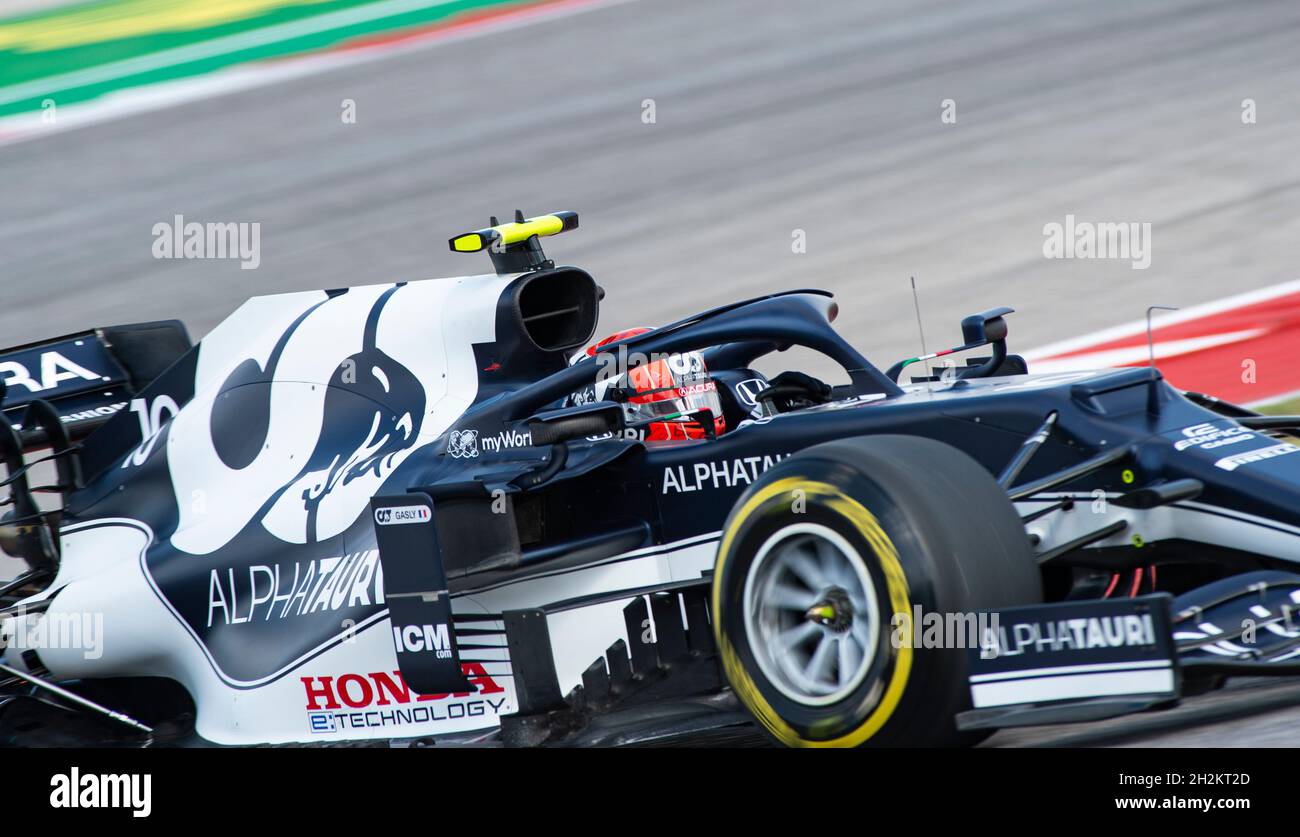 Austin, Texas, États-Unis.22 octobre 2021.Pilote F1 #10 PIERRE GASLY Scuderia Alpha Tauri Honda à son tour 15 pendant la deuxième séance d'entraînement.(Credit image: © Hoss Mcbain/ZUMA Press Wire) Credit: ZUMA Press, Inc./Alamy Live News Banque D'Images