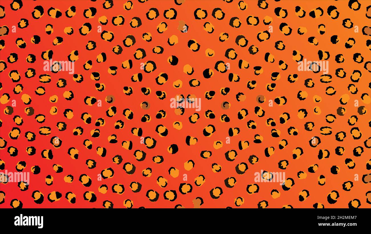 Motif vectoriel sans couture de rayures tigrées noires isolées sur fond de dégradé orange.Illustration de l'imprimé fourrure d'animal Illustration de Vecteur