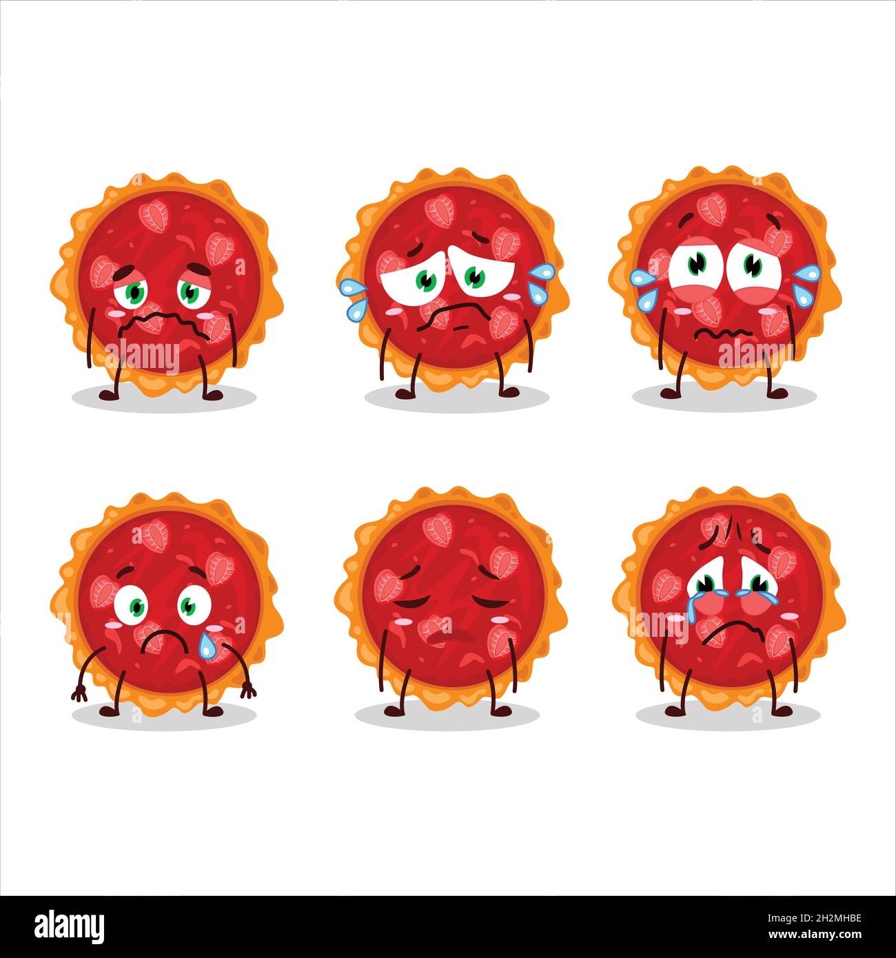 Personnage de dessin animé fraise avec une triste expression.Illustration vectorielle Illustration de Vecteur
