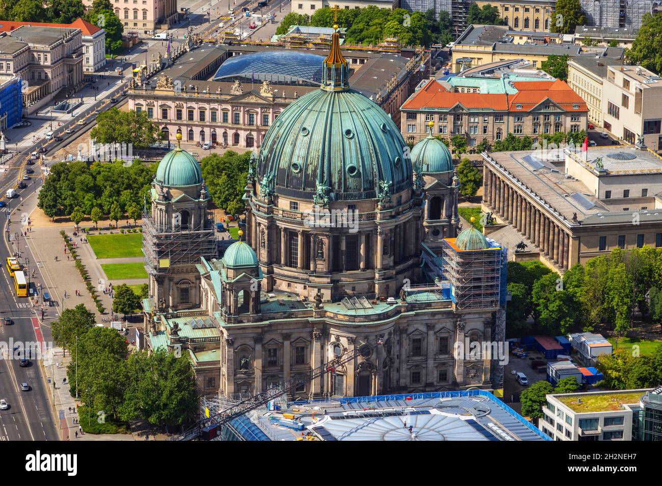 Allemagne, Berlin, vue aérienne de la cathédrale de Berlin Banque D'Images