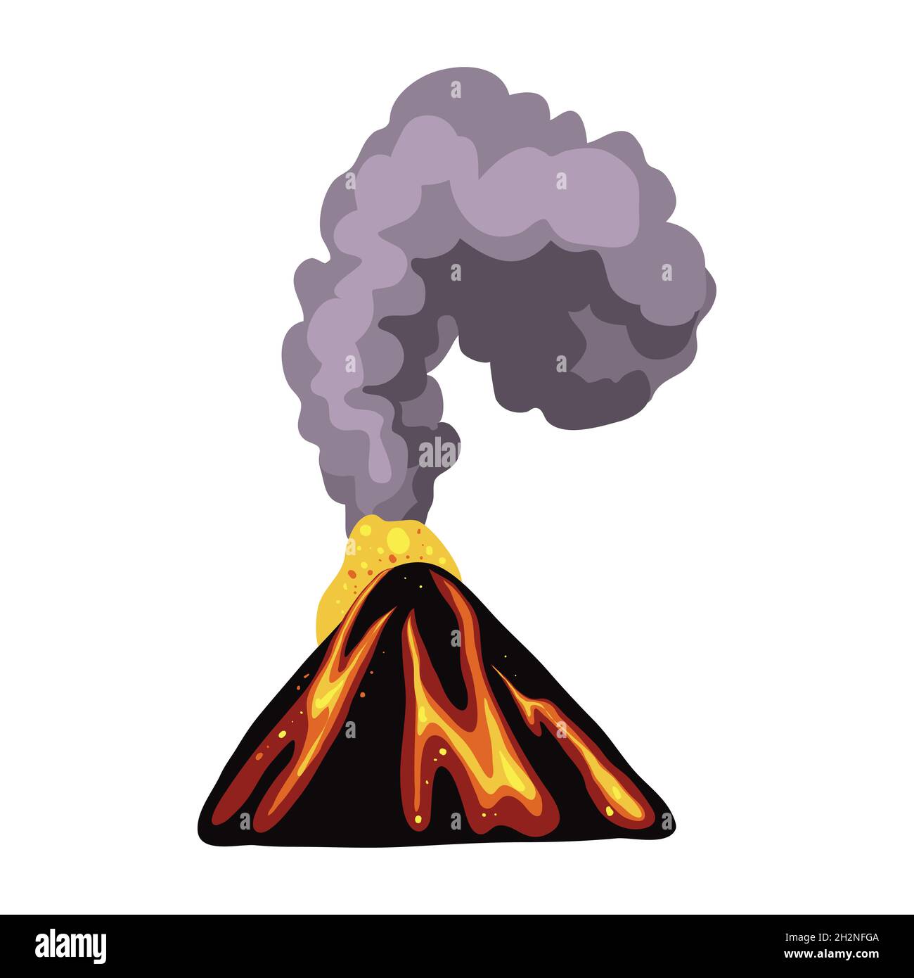 Illustration du vecteur d'éruption volcanique Illustration de Vecteur