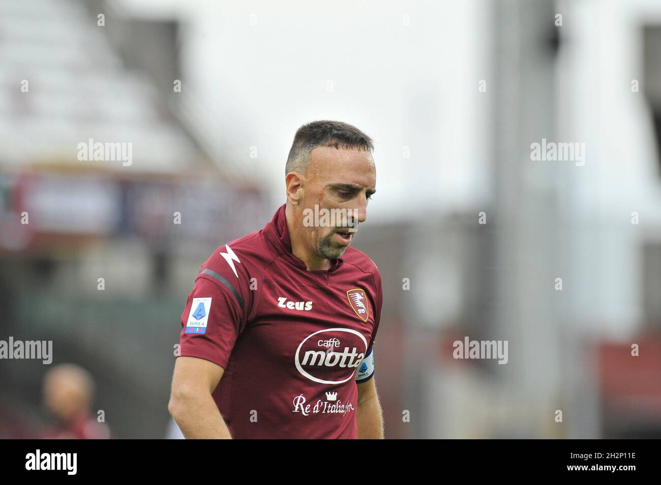 Frank Ribery joueur de Salerntana, pendant le match de la série italienne Un championnat entre Salerntana vs Empoli résultat final 2-4 , match joué au stade Aerechi à Salerno.Salerno, Italie, 23 octobre 2021.(Photo par Vincenzo Izzo/Sipa USA) Banque D'Images